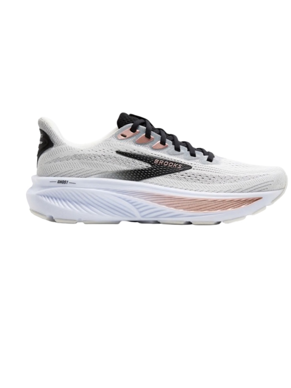 Brooks White, Black and Rose Gold Women's Running Shoe